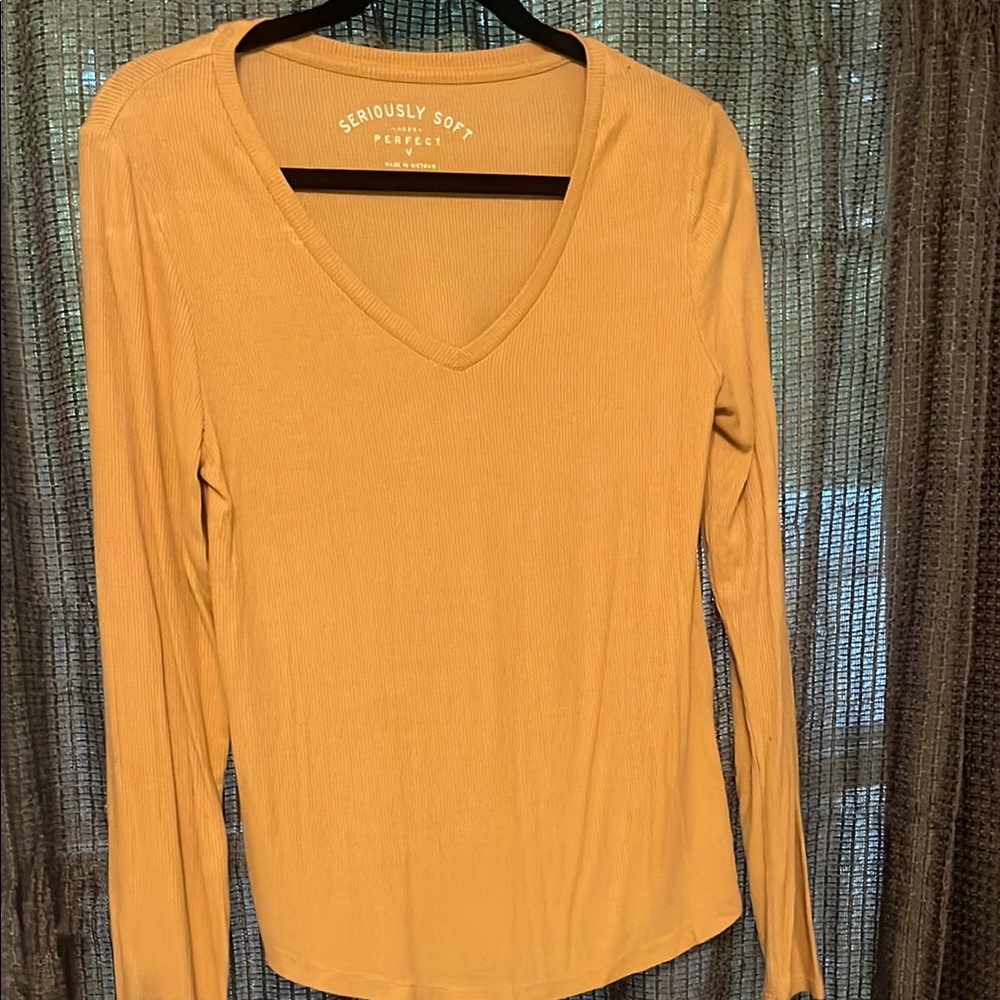 Aeropostale Yellow Fitted Blouse